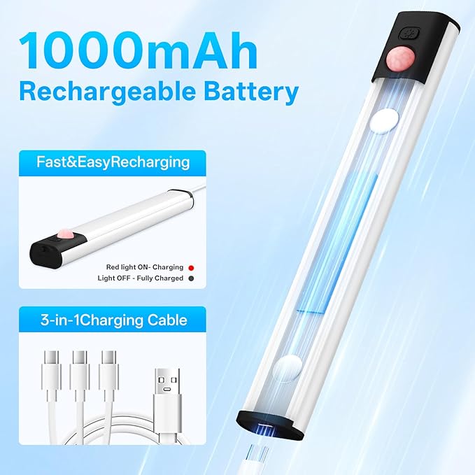 Under Cabinet Lighting,LED Closet Lights,Rechargeable Motion Sensor Light Indoor,3 Colors Dimmable,Magnetic Installation for Kitchen,Wardrobe,Bedroom,Drawer 6Pack