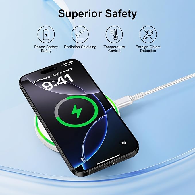 15W Pixel 10 9 8 Wireless Charger Fast Charging Pad For Google Pixel 10a 10Pro XL/Fold 9pro 8pro 8a 7a, Wireless Charger Pad for iPhone 17/16/15, Samsung Galaxy S26 S25 S24 FE S24 Z Fold6 23 Ultra S22
