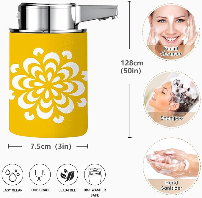 Automatic Soap Dispenser,soap Dispenser Dish soap Dispenser Hand Bathroom Touchless with Infrared Sensor（Chrysanthemum）