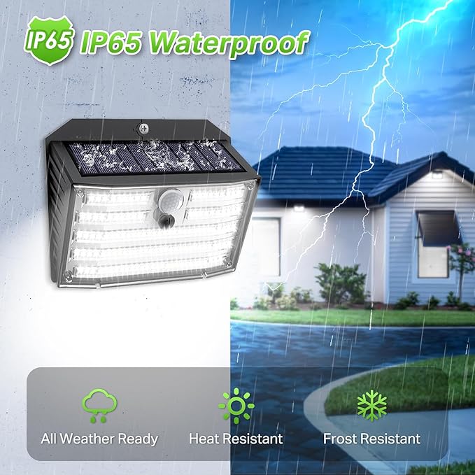 [16 Packs] Solar Motion Lights Outdoor, Ultra Bright Solar Fence Lights with Motion Sensor, IP65 Waterproof Security Light 3 Modes, 270° Lighting Angle, Wall Lights for Deck Patio Fence Garage Door