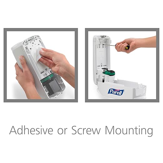 PURELL ADX-12 Push-Style Hand Sanitizer Dispenser, White, for 1200 mL PURELL ADX-12 Sanitizer Refills (Pack of 1) - 8820-06