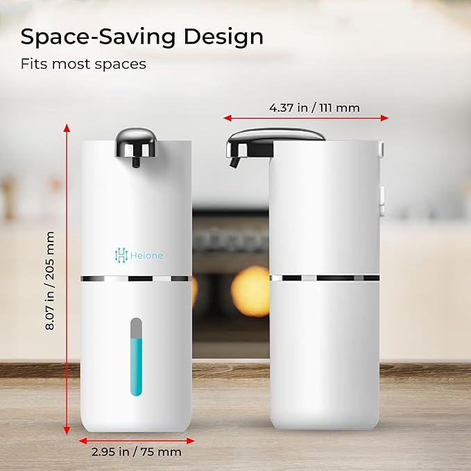 Foaming Hand Soap Dispenser - Automatic Touchless Foam Soap Pump for Bathroom & Restroom, USB-C Rechargeable, IPX5 Waterproof, Wall Mount or Countertop, 12.8oz (White)
