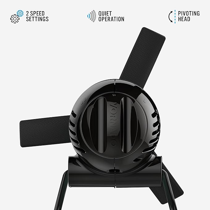 Vornado Zippi Small Personal Fan, Foldable Cooling for Desk, 2 Speed Settings, Soft Nylon Blades, Directable Airflow, Compact Design, Perfect Fan for Office and Bedroom, Multiple Color Options, Black