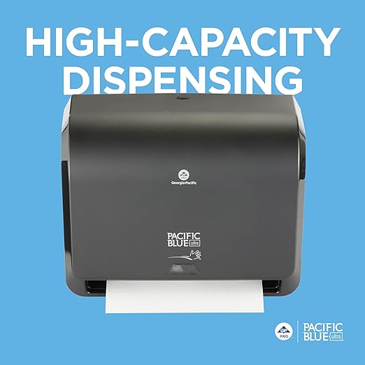 Georgia-Pacific Pacific Blue Ultra 9" Mini Automatic Paper Towel Dispenser by GP PRO (Georgia-Pacific), Black, 54518, 14.1" W x 6.5" D x 11.1" H - New Version