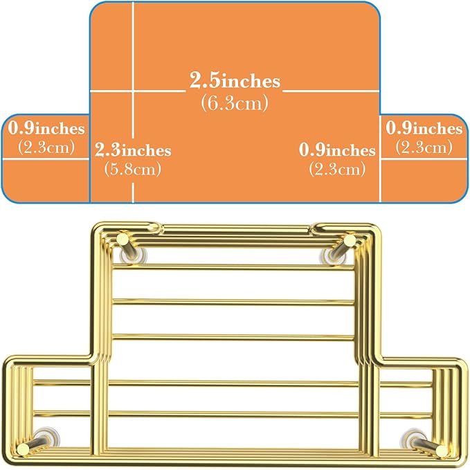 Linkidea Wall Mount/Countertop Toothbrush Holder for Shower, Stainless Steel Toothpaste Stand, 3 Slots Organizer Compatible with Colgate Extra Clean, Oral-B CrossAction (Gold)