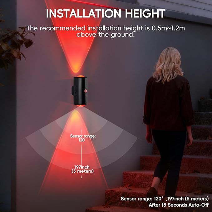 LED Wireless Wall Sconce with Remote, 16 Colors Changing, Motion Sensor Light Indoor, Dimmable, 1500mAh Rechargeable Battery Operated Wall Sconces for Hallway, Stairway, Bedroom, Black, 2-Pack
