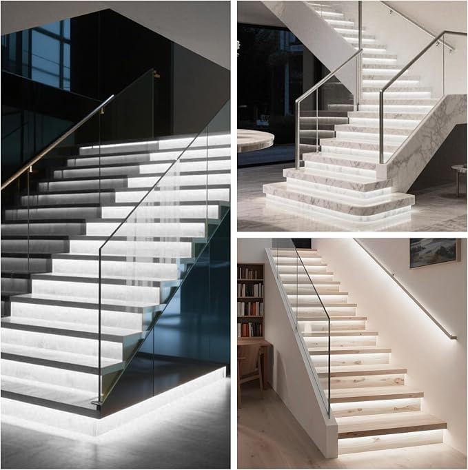 Smart Motion Sensor Stair Light for Indoor, No Wiring Required 40 inches Long COB LED Stair Lights Indoor with Remote Controller (Cool White 6000K, 20 Stairs)