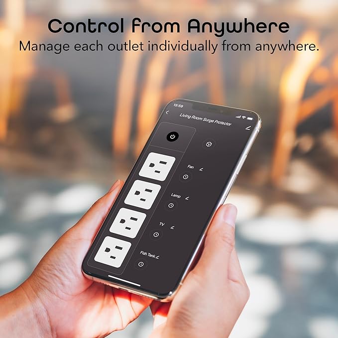Geeni Smart Surge Protector Power Strip with 4 Smart Outlets, 2 USB Ports (USB-A & USB-C), Surge Protection, Wi-Fi & App Control, Compatible with Alexa & Google Assistant, Smart Power Strip