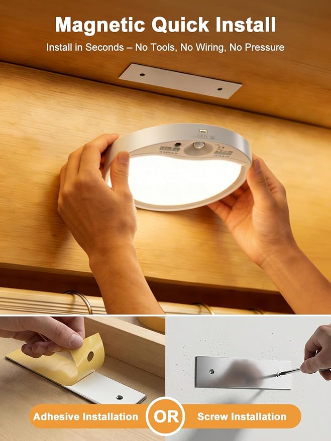 TANBABY 8000mAh Motion Sensor Ceiling Light with Remote, 3CCT Magnetic Battery Operated, 7'' Ultra Slim, Adjustable Timer 30/60/120s for Closet, Hallway, Stairs, Entryway, Pantry, Garage（2 Pack）