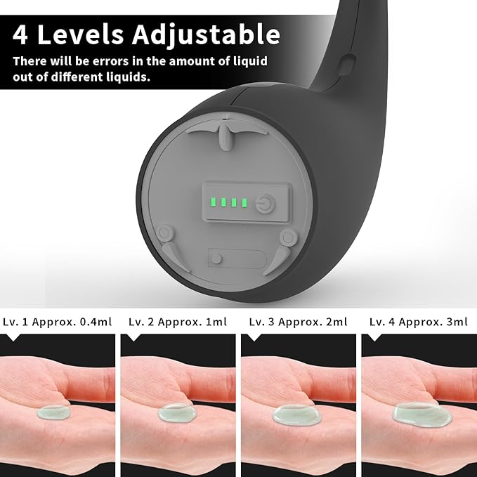 Automatic Soap Dispenser Touchless,300ML Hand & Dish Countertop Electric Liquid Rechargeable Dispenser with Sensor,Modern 4 Gear Adjustable Waterproof Kitchen Auto Soap Pump（Black）