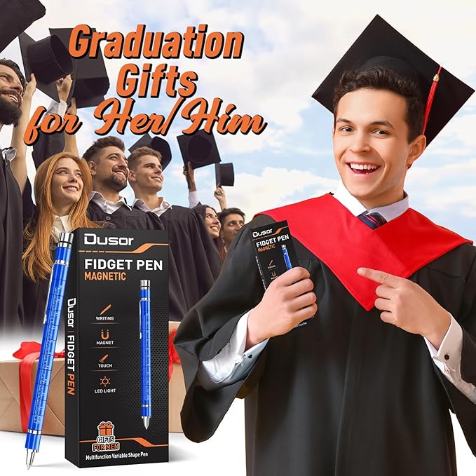 Dusor Gifts for Men Fidget Pen, 2026 Graduation Gift for Him Her Multifunction Pen, Anniversary Birthday Father‘s Day Gifts for Men Dad Husband Brother Boyfriend, Cool Stuff Gadgets for Son Teens Boy