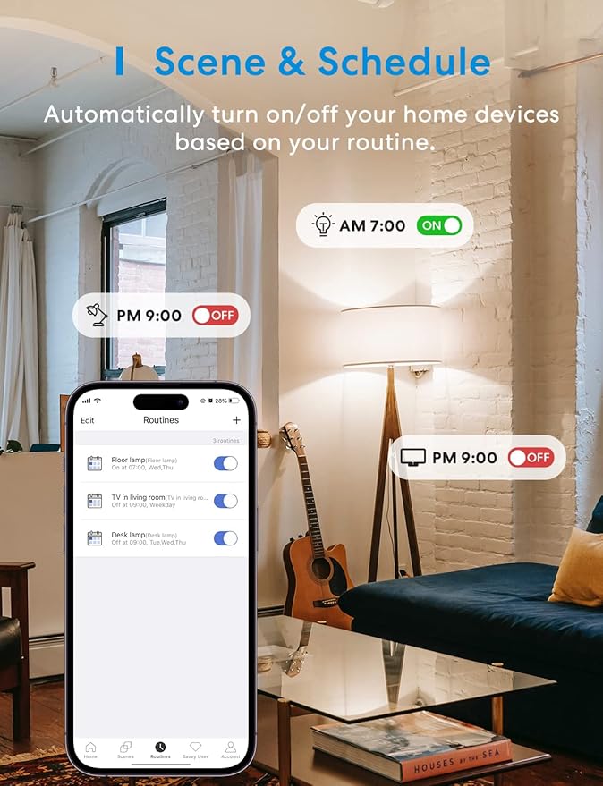 Meross Smart Power Strip Compatible with Apple HomeKit, Siri, Alexa, Google Home and SmartThings, WiFi Surge Protector with 4 AC Outlets, 4 USB Ports and 6ft Extension Cord, Voice and Remote Control