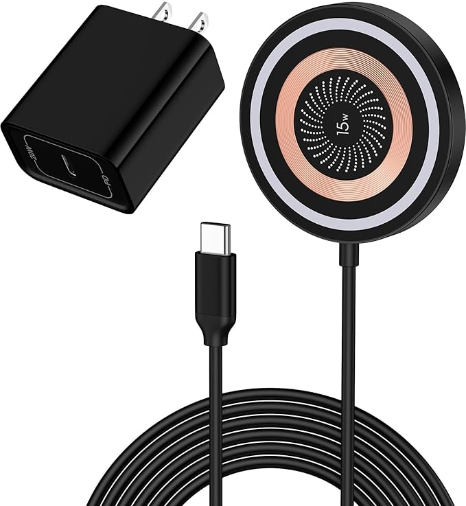 Wireless Charger for Samsung 15W Wireless Charger Pad Fast Charging for Galaxy S26 Ultra/S25/S24FE/S23/S22/Z Flip 7/6, Magnetic Wireless Charger iPhone 17 16 15 Magsafe Charger Station&20W USB-C Block