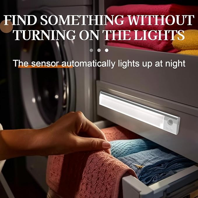 Rechargeable LED Night Light (1-Pack), 11.8" Motion Sensor Under Cabinet Light with 7-Color Ambient & Cool White, Magnetic Auto On/Off Wireless Wall Sconce for Closet, Staircase, Kitchen