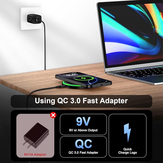 Wireless Charger Samsung Fast Charging Pad for Galaxy S26/S25 Ultra/S25 Plus/S24 FE Ultra/S23/S22/S21/Z Flip Fold 6,15W Wireless Phone Charger Android Charging Mat Station for Google Pixel 9a 9 Pro XL