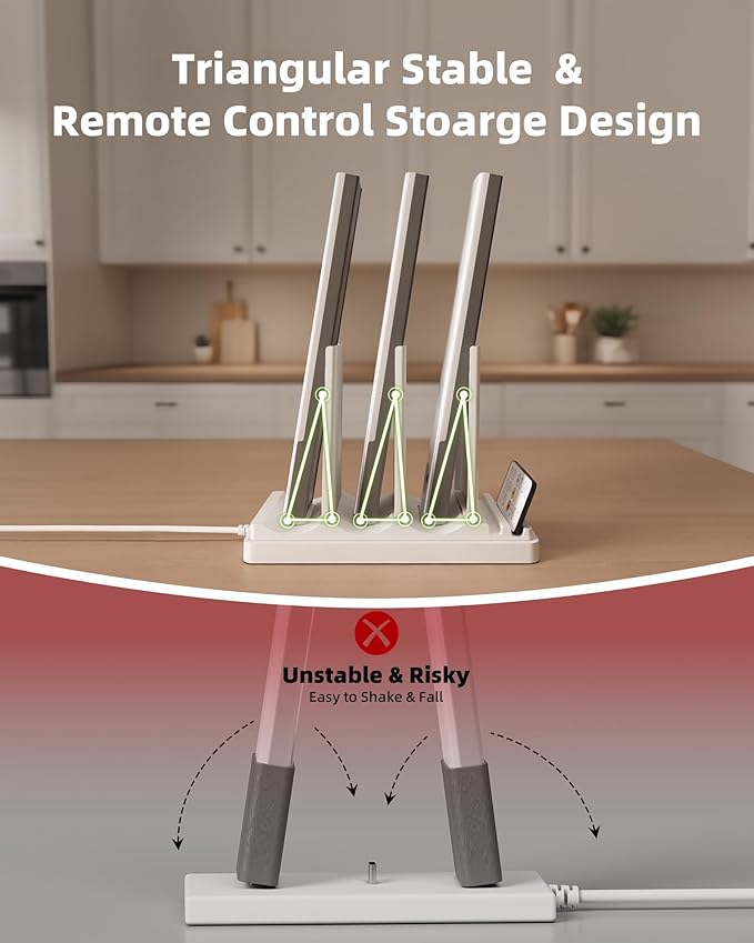 EZVALO Under Cabinet Lighting Charging Station with 3 USB-C Ports, Charging Base for Rechargeable Motion Sensor Light Indoor, Efficient & Space-Saving⁠(Adapter Not Included)⁠