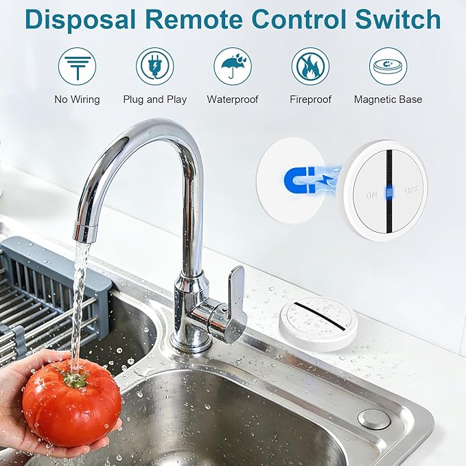 Greencycle Wireless Remote Control Outlet Plug with Switch,On Off Outlet Switch for Light,15A,Renmote Control for Indoor Lights,Lamps,Household,300ft Long Range,No Wiring,White,1SW+4Outlets