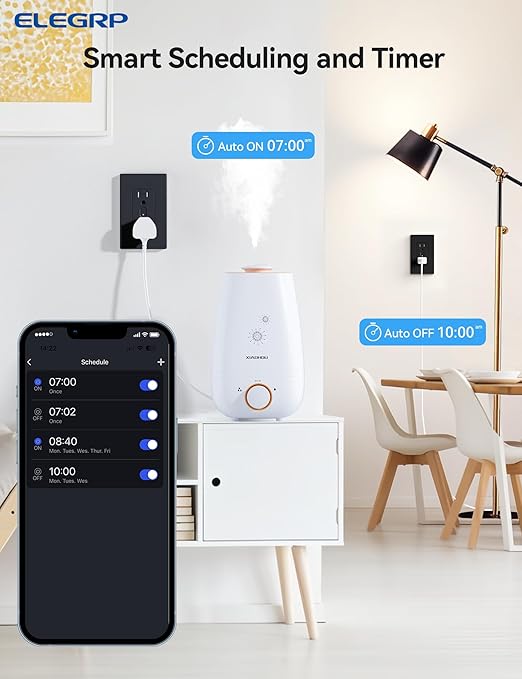 ELEGRP Smart in-Wall Outlet, 2.4GHz Wi-Fi Smart Receptacle Compatible with Alexa and Google Assistant, Tamper Resistant, 2 Individually Controlled Outlets, No Hub Required, UL Listed, Black, 1 Pack