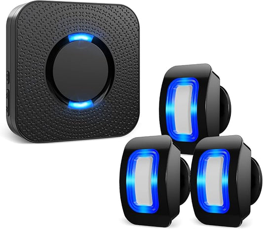 Wireless Motion Sensor LED Light - Motion Detector Alarm Chimes Door Sensor with 500 FT Range Security Alert Monitor System for Home, Business, Store, Office, School