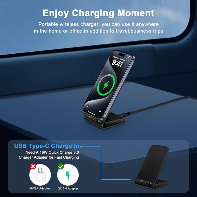 Samsung S26 Ultra Wireless Charger Stand Wireless Android Phone Charger Fast Charging Station for Samsung Galaxy S26 Plus S25 FE Edge S24 Ultra S23 S22 S21 S20 Z Flip 7 6 5 4 Z Fold 7 6 5 4 3 S10 S9