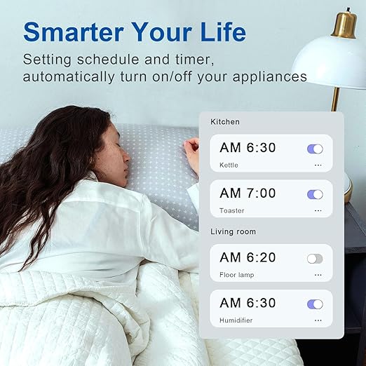 Smart in-Wall Outlet, Matter Smart Socket,15A Smart Charger, Voice Control Compatible with Apple Home, Alexa, Google Home, SmartThings, APP Remote, 2 Individually Controlled Outlets, White, 4Pack