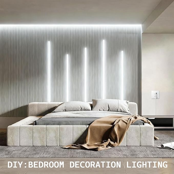 12V COB LED Strip Lights Kit,3.3Ft 6-in-1 Self-Adhesive LED Under Cabinet Lighting with 36W Adapter Dimmable Touch Switch for Acoustic Panel, Display Cabinets, Wardrobes,Cabinets, Showcase Lighting