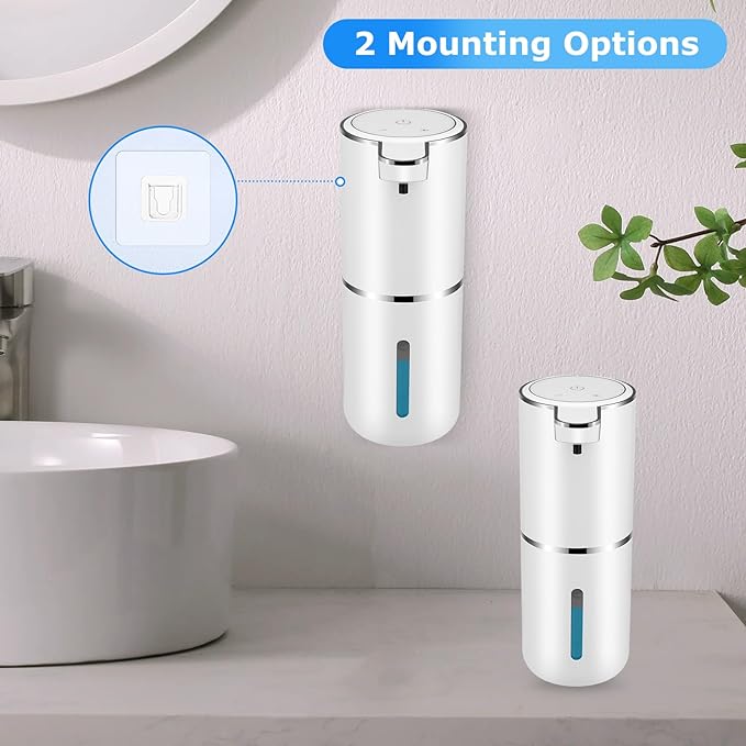 Automatic Soap Dispenser Touchless,Liquid Soap Dispenser with 4 Adjustable Levels,12.8oz USB Rechargeable and Wall Mounted,Smart Hand Soap Dispenser for Bathroom,Kitchen Sink,Dish Soap