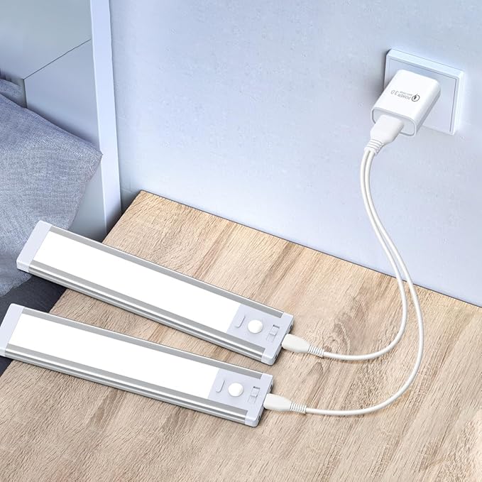 Under Cabinet Lighting USB C Charging Cable, Charger for MCGOR Motion Sensor Light Indoor, with Power Adapter