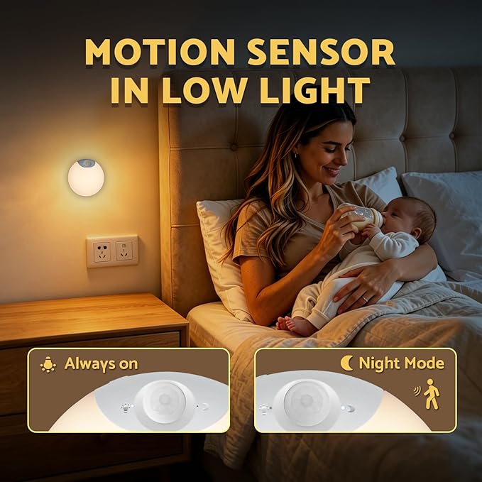 DAZZY DOT Rechargeable Battery Night Light, Motion Sensor Night Light, Magnetic Warm White LED Stick-On Closet Light, Dimmable Brightness for Stairs, Bathroom, Wall, Cruise, Cabinet, Hallway (2 Pack)