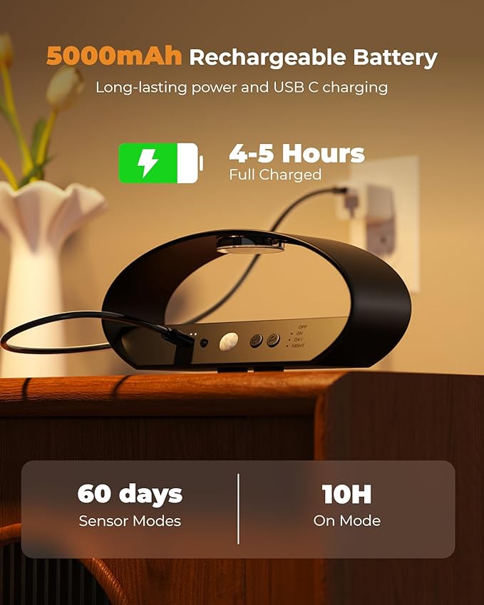 Motion Sensor Wall Light, 5000mAh Rechargeable Battery Operated Motion Sensor Light Indoor with Remote, 15 RGB and 3 Colors Dimmable, Wireless Wall Sconces for Hallway, Living Room, Stair, Bedroom