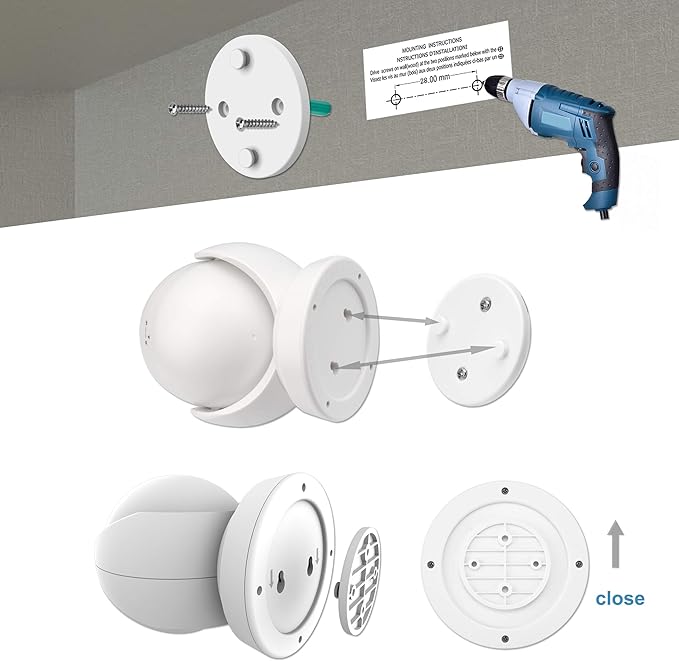HONWELL Battery Operated Motion Sensor Light Outdoor Wireless Waterproof Spotlight Motion Detector Security Light, Light Sensor Auto On Off for Porch Stair Hallway Garage Wall Shed House Door (1Piece)