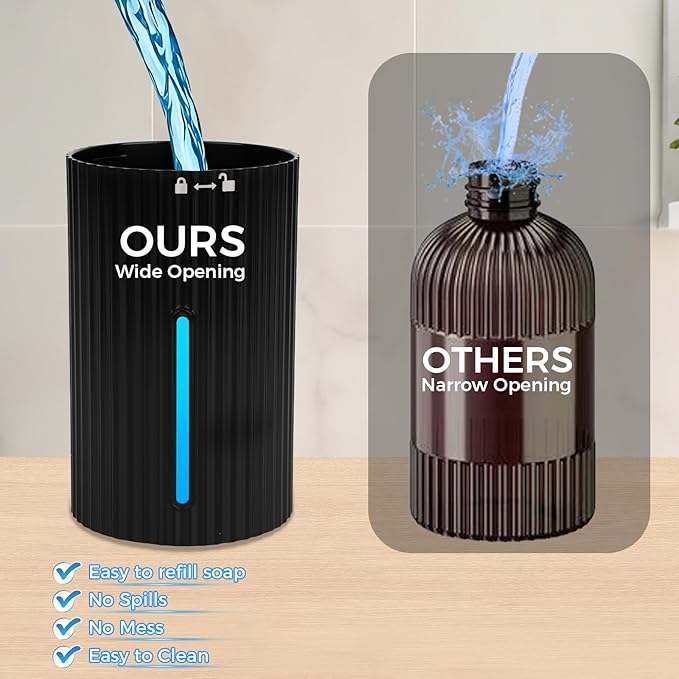 Automatic Liquid Soap Dispenser, 13.52oz/400ml Rechargeable Touchless Smart Lotion Soap Dispenser, Hand Dish Soap Dispensers for Bathroom & Kitchen - Wall Mounted, 4 Adjustable Level, IPX5 Waterproof