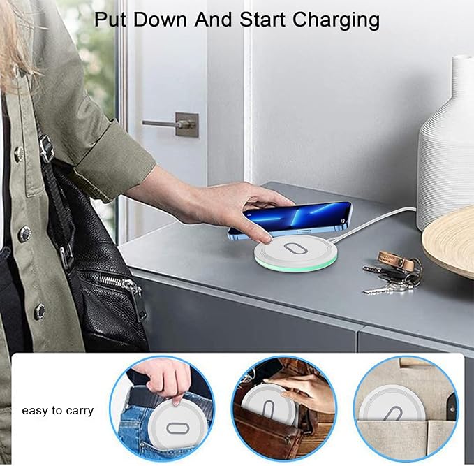 15W Wireless Charger Samsung S24 Ultra Charging Pad for Samsung Galaxy S24 S23 FE S22 Ultra S21 Note20 Z Flip/Fold 6 5 4,Google Pixel 9 8A 7A 8 7 6 Pro,Wireless Fast Charging Station with QC Adapter