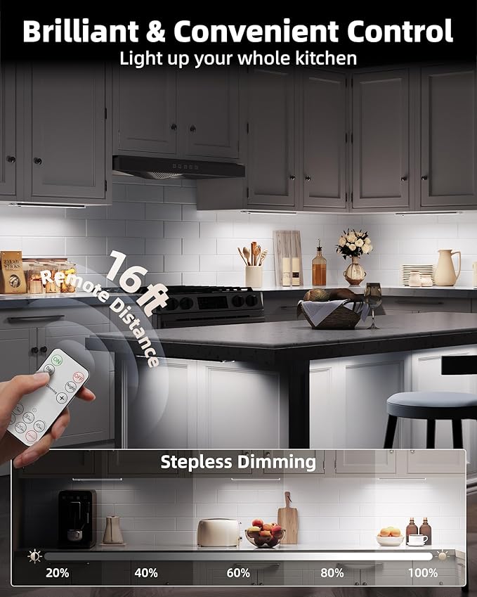 EZVALO Under Cabinet Lighting with Charging Station, Rechargeable Motion Sensor Light Indoor, Dimmable Closet Lights Wireless, 6500K, Motion Activated Under Counter Lights for Kitchen,Pantry(3 Pcs)