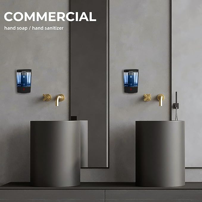 interhasa! Automatic Soap Dispenser Wall Mount 20oz Refillable Liquid Hand Sanitizer Dispenser Commercial Soap Dispenser for Bathroom Support Liquid Gel