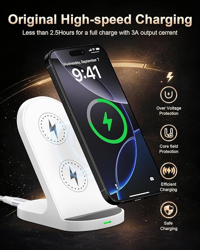 Pixel 10a Wireless Charger for Google Pixel 10 Pro XL 9a 9 Pro 8 8a 7 6 Fold, Wireless Charging Stand Cordless Phone Snap Holder for Samsung Galaxy S26 Ultra S25 S24 iPhone 17 Cargador Station Android