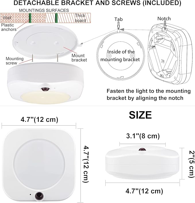 BIGMONAT Ceiling Light Battery Powered, Wireless Shower Light with Remote and Timer, Color Changing Night Light, LED Wall Light for Hallway Stair Closet Corridor Bedroom Pantry Laundry