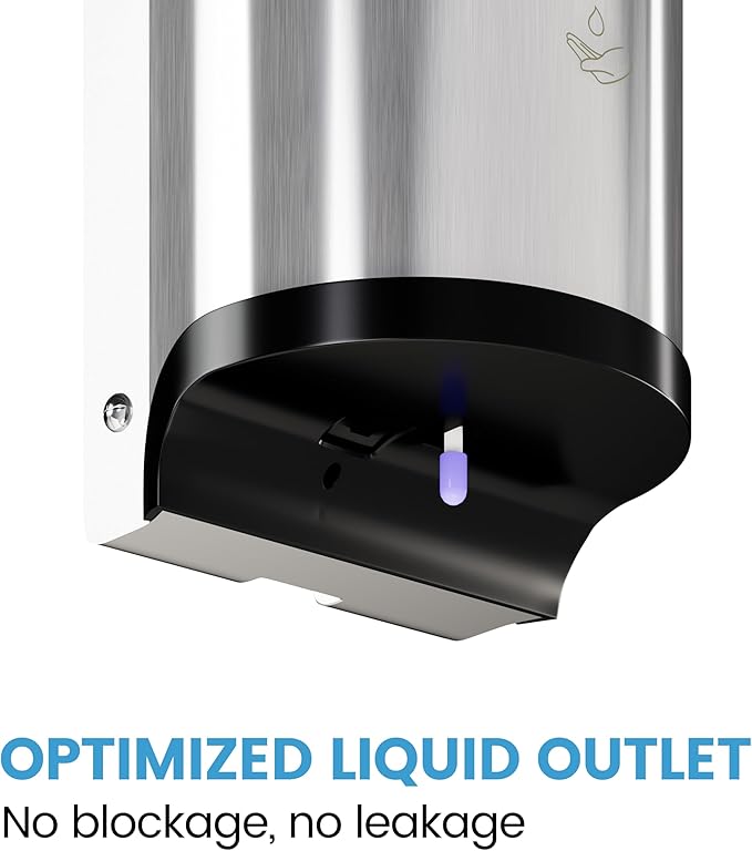 Wall-Mounted Stainless Steel Automatic Soap Dispenser 27 oz (800 ml) for Hotels, Restaurants, Offices, Kitchens