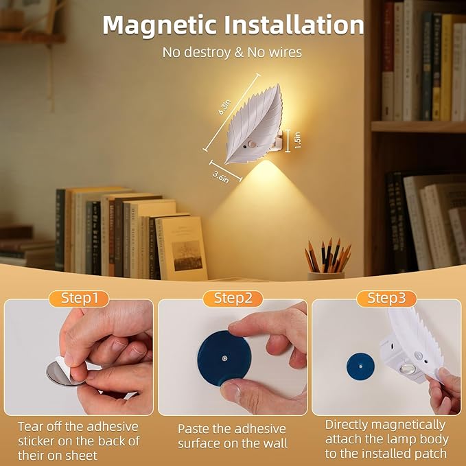 Motion Sensor Wall Light with Remote Control, 10 RGB and 3 Colors Dimmable Wireless Wall Sconces, Rechargeable Wall Sconce for Hallway, Living Room, Stairs, Bedroom (2 Pack)