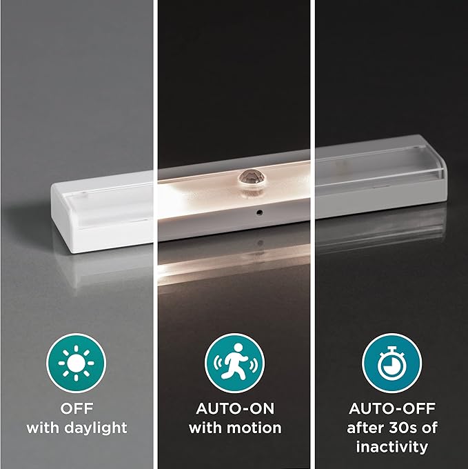Brilliant Evolution Wireless LED Stair Lights 6 Pack - LED Motion Sensor Light - Closet Battery-Operated Lights - Stick-On Motion-Activated Indoor Step Light - Motion Night Lighting