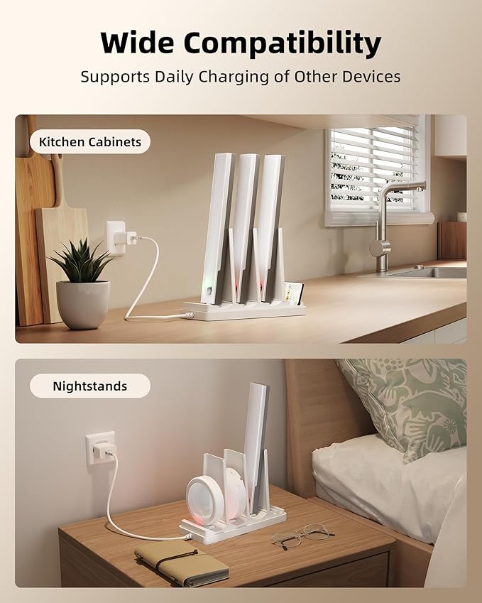 EZVALO Under Cabinet Lighting Charging Station with 3 USB-C Ports, Charging Base for Rechargeable Motion Sensor Light Indoor, Efficient & Space-Saving⁠(Adapter Not Included)⁠