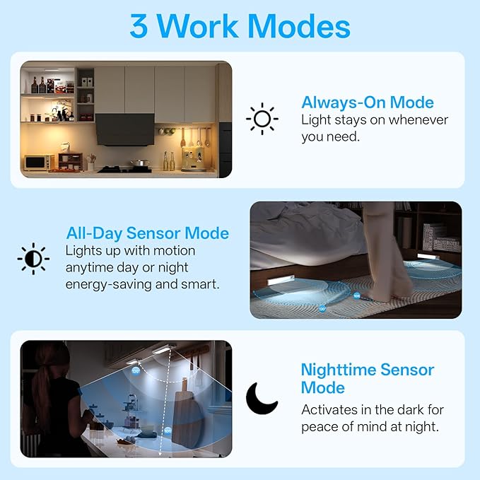Under Cabinet Lighting with Charging Station,Motion Sensor Light Indoor with Remote,3color Dimmable Closet Light Rechargeable Wireless,Under Counter Lights for Kitchen 6Pack