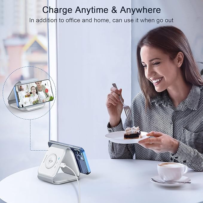 Wireless Charger 3 in 1,RTOPS Magnetic Traval Wireless Charging Station Multiple Devices,GaN 3 in 1 Charging Station,Compatible iphone17/16/15/14/13/Pro/Max,iWatch,AirPods4/3/2/Pro(Adapter Includes)