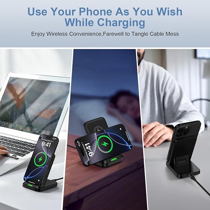 Samsung Wireless Charger Fast Charging Stand Desk Phone Station for Android Samsung Galaxy S26 Ultra/S25/S24/S23/S22/S21,15W Fast Wireless Charger Pad for Motorola Edge 2025/G Stylus 5G/G Power 2025