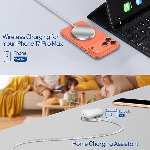 Herfair 25W Wireless Charger for iPhone 17 Qi2.2 Certified Ultra Fast Charging Magnetic Pad Compatible with iPhone 17/17Pro/17Air/17 Pro Max/16/16 Pro/15 Series, iPhone 14/13/12 Series