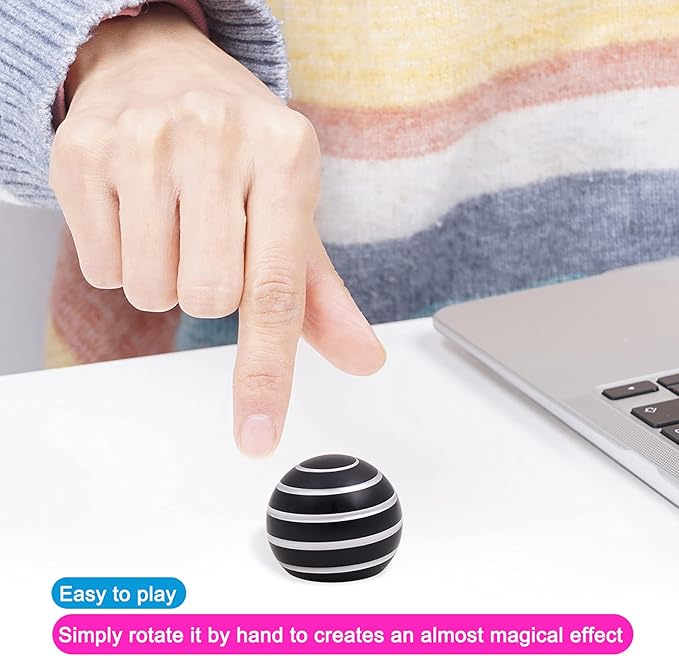 Desk-Fidget-Toys for Kinetic-Toy: Cool-Gadgets Cool-Stuff for Adults Kids Teens, Spinning Up to 180 Seconds, Stress Relief Toy for Optical-Illusion Gift for Office School Home Women Men