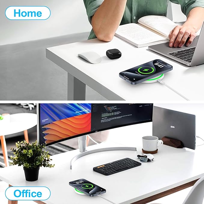 Wireless Charger Fast Charging Pad 15W with 18W Quick Charger Block Cargador Inalambrico Compatible with Samsung Galaxy S25 Edge Ultra S25+ S25 Plus Z Fold 6 Flip 6 5 S24 S24+ S24 S23 FE S22 S21 S20