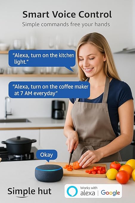 Compact Smart Plug, Works with Alexa & Google Assistant, Smart Life App & Voice Control, Energy Monitoring, Timer Scheduling, No Hub Required, App Remote Control, 2.4 GHz WiFi Outlet, 2-Pack