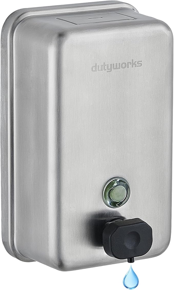 Commercial Wall Mounted Soap Dispenser, 1100ML - Stainless Steel, Easy Wall Mount Installation, Anti-Leak Pump, Corrosion Resistant, Ideal for Commercial, Household, Office Use(37.19 fl.oz.)