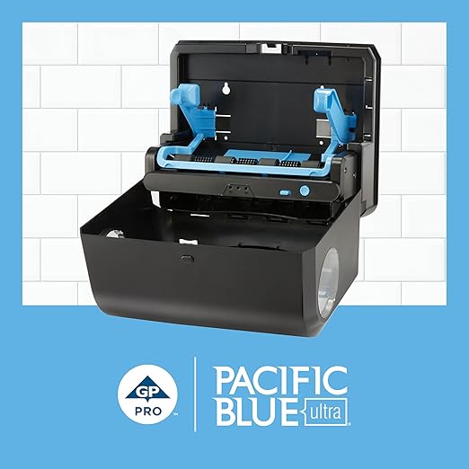 Georgia-Pacific Pacific Blue Ultra 9" Mini Automatic Paper Towel Dispenser by GP PRO (Georgia-Pacific), Black, 54518, 14.1" W x 6.5" D x 11.1" H - New Version